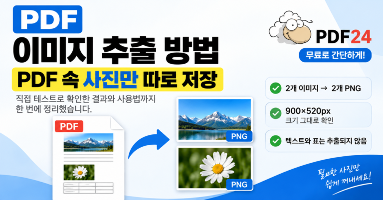 PDF 이미지 추출 방법 PDF24 직접 테스트