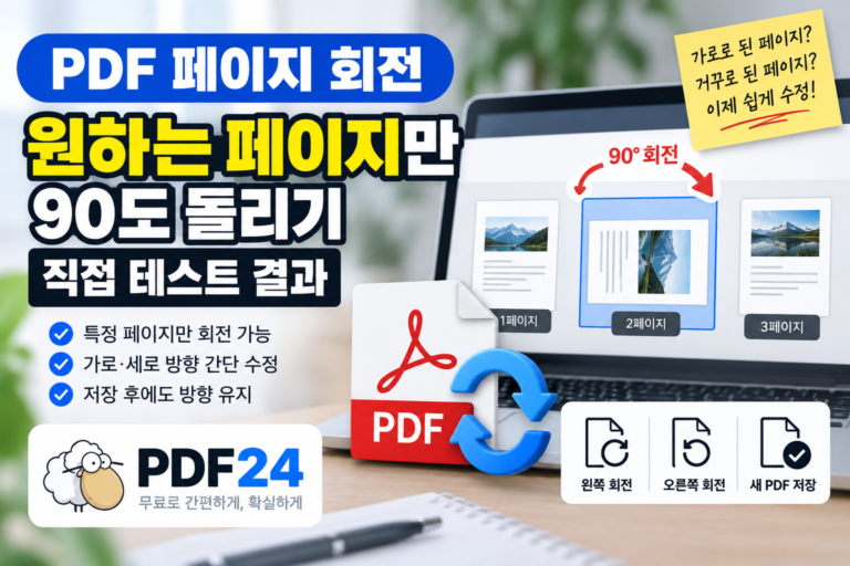 PDF 페이지 회전 원하는 페이지만 90도 돌리기 직접 테스트