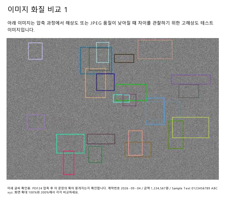 PDF24 96 DPI 50% 압축 후 이미지 화질